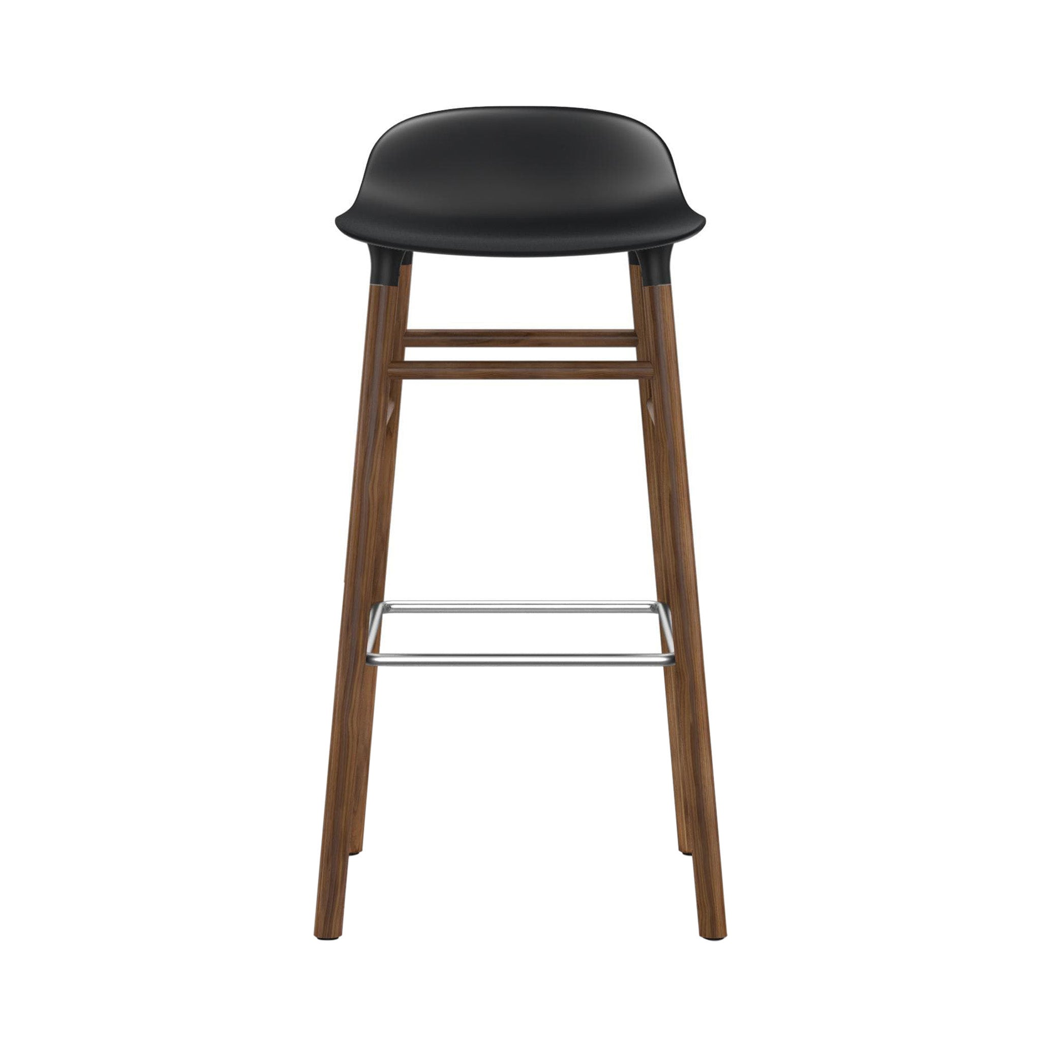 Form Bar + Counter Stool: Walnut Legs + Bar + Black