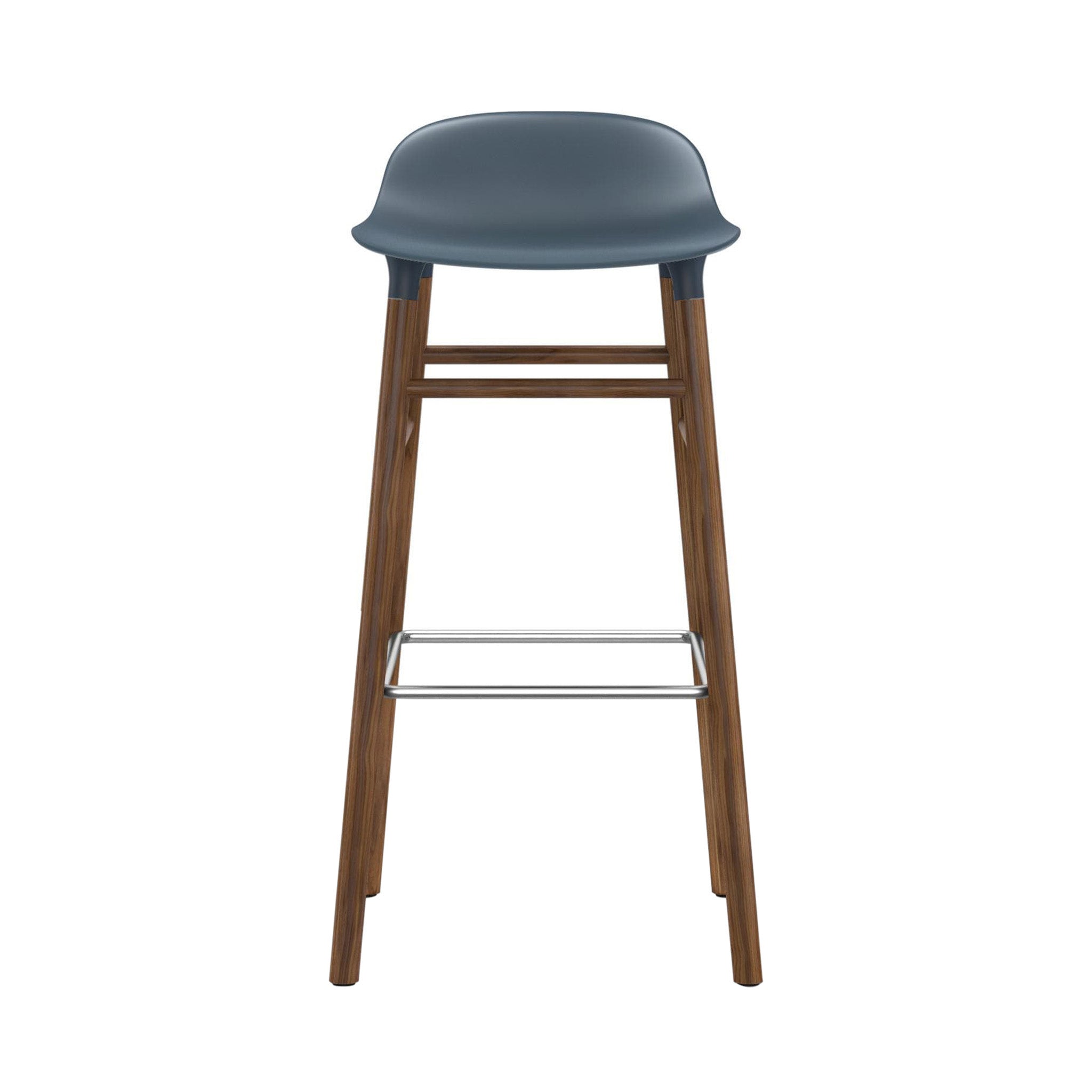 Form Bar + Counter Stool: Walnut Legs + Bar + Blue