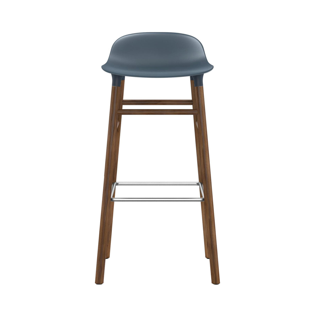 Form Bar + Counter Stool: Walnut Legs + Bar + Blue