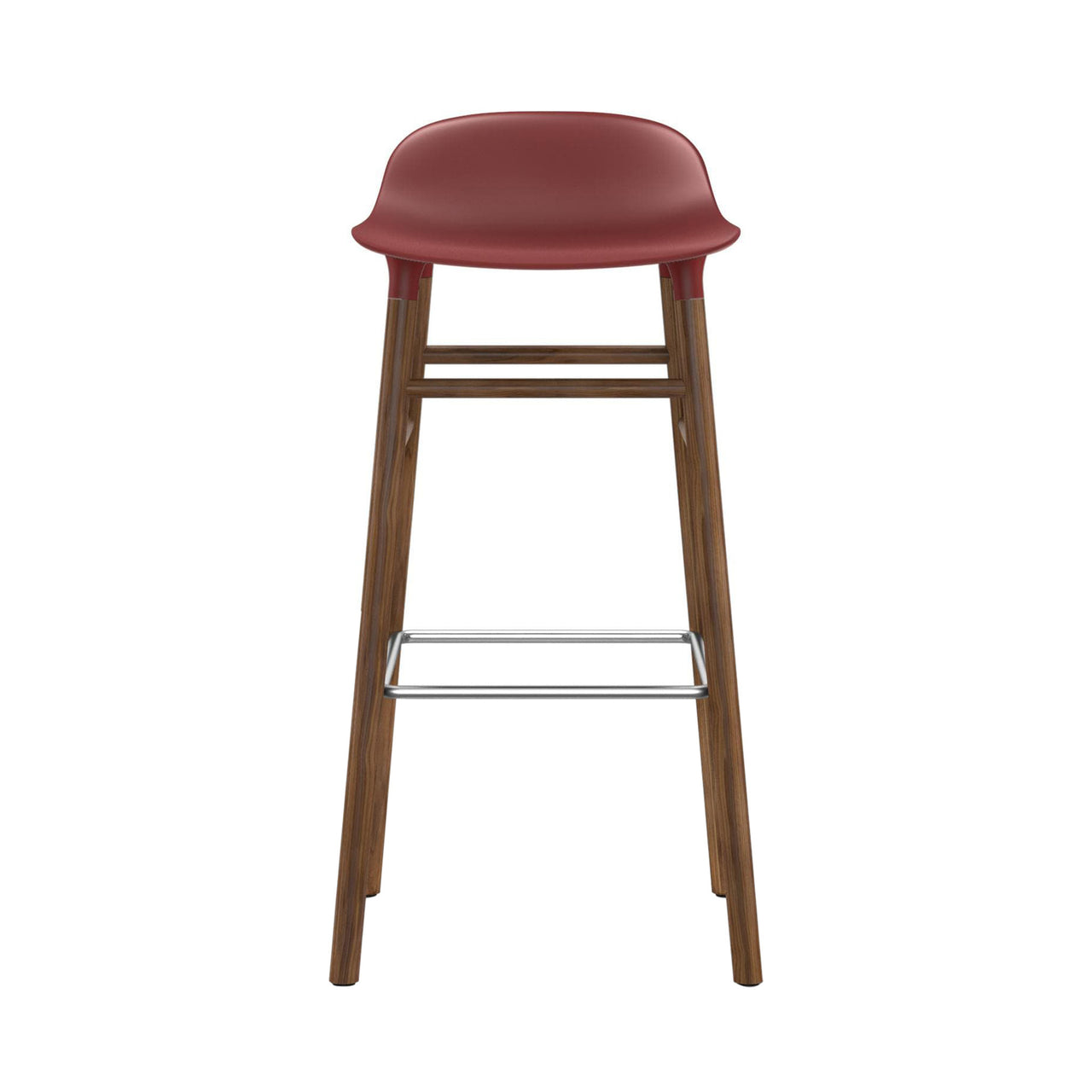 Form Bar + Counter Stool: Walnut Legs + Bar + Red