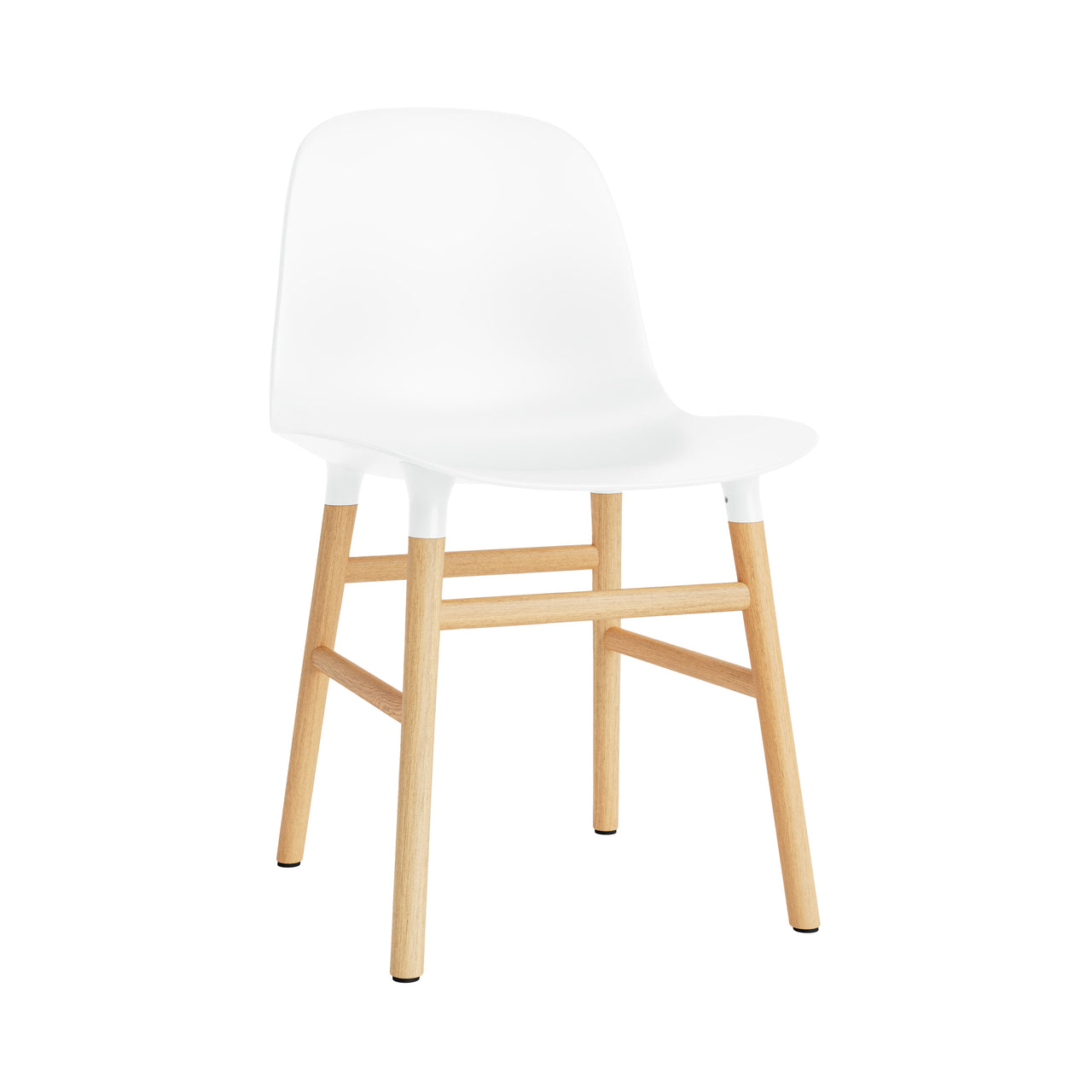 Form Chair: Wood Base + White + Oak