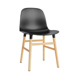 Form Chair: Wood Base + Black + Oak