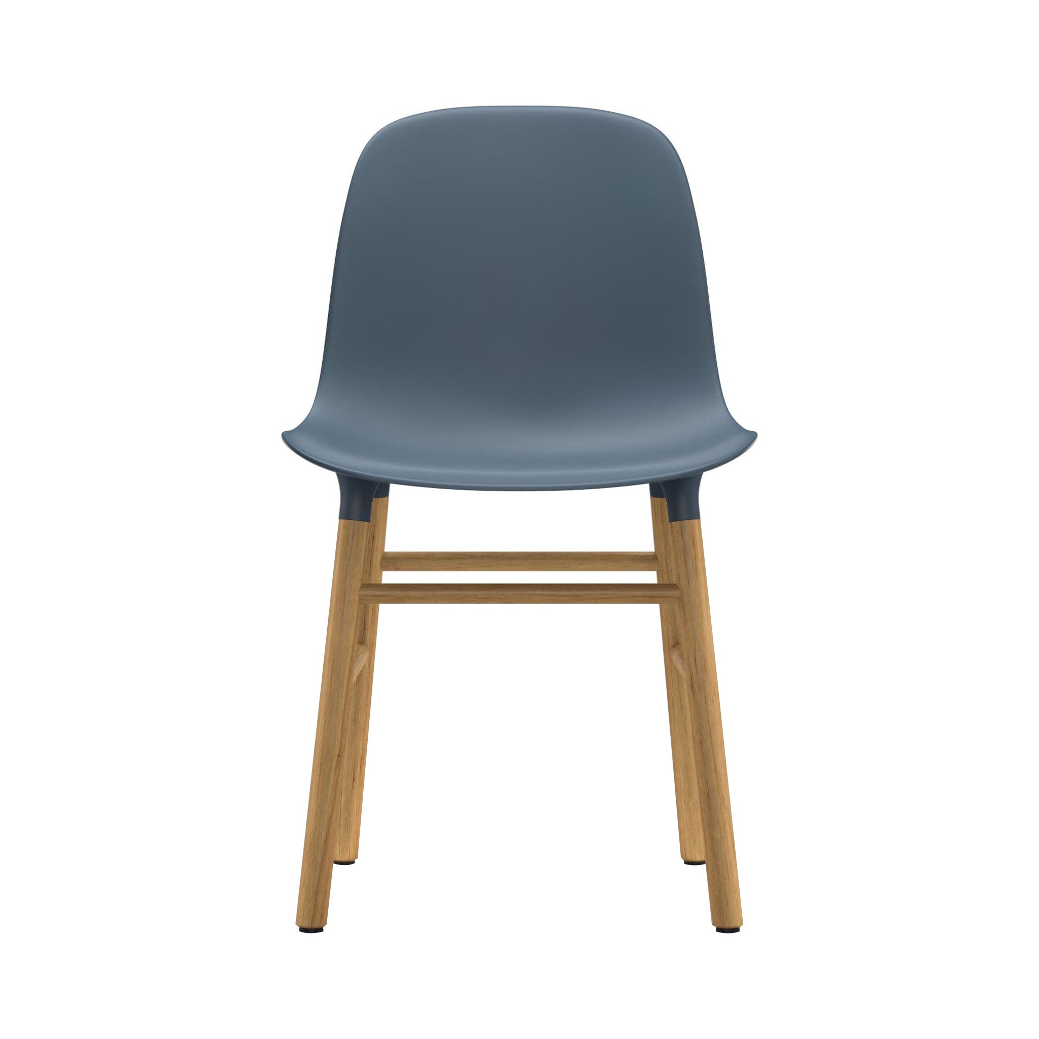 Form Chair: Wood Base + Blue + Oak