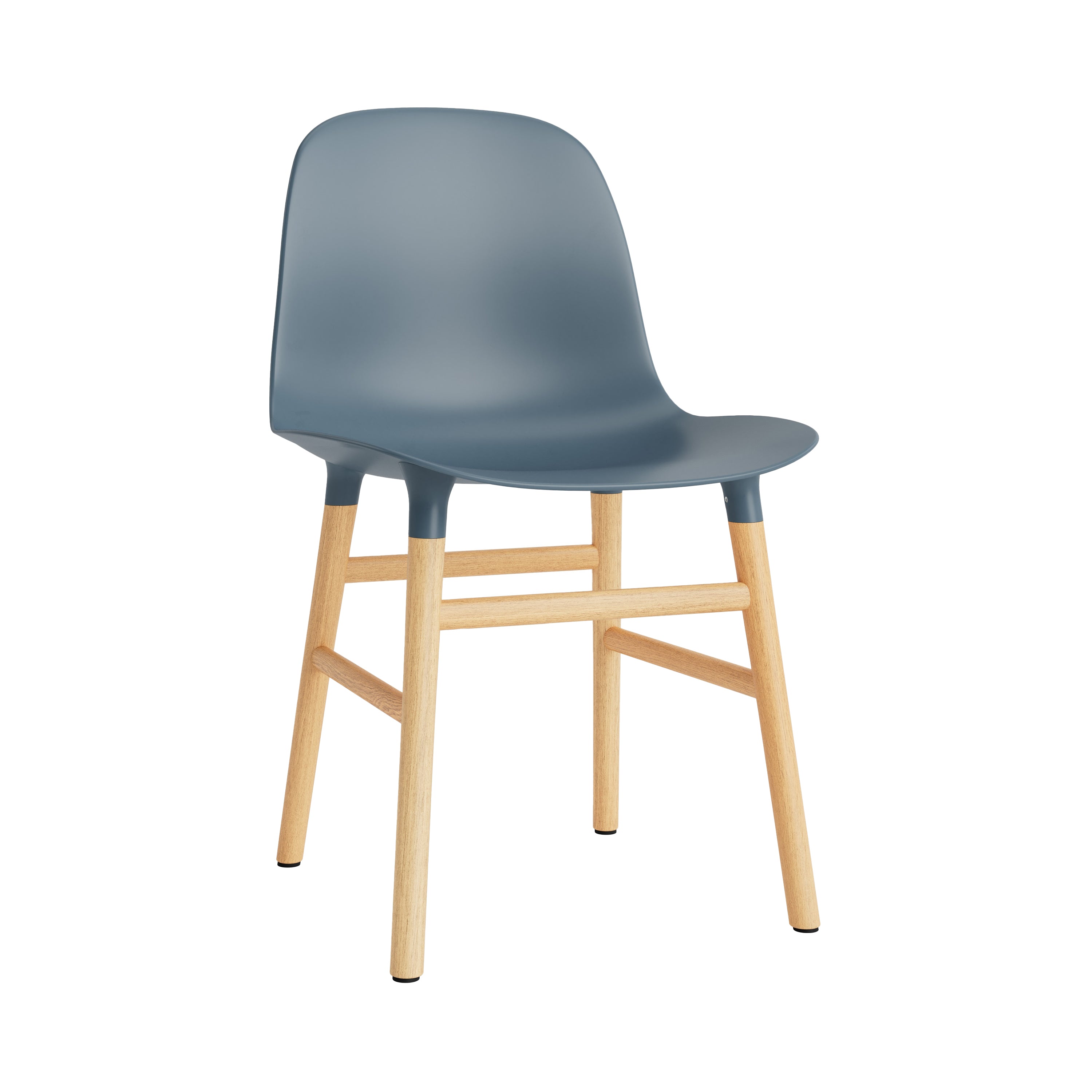 Form Chair: Wood Base + Blue + Oak