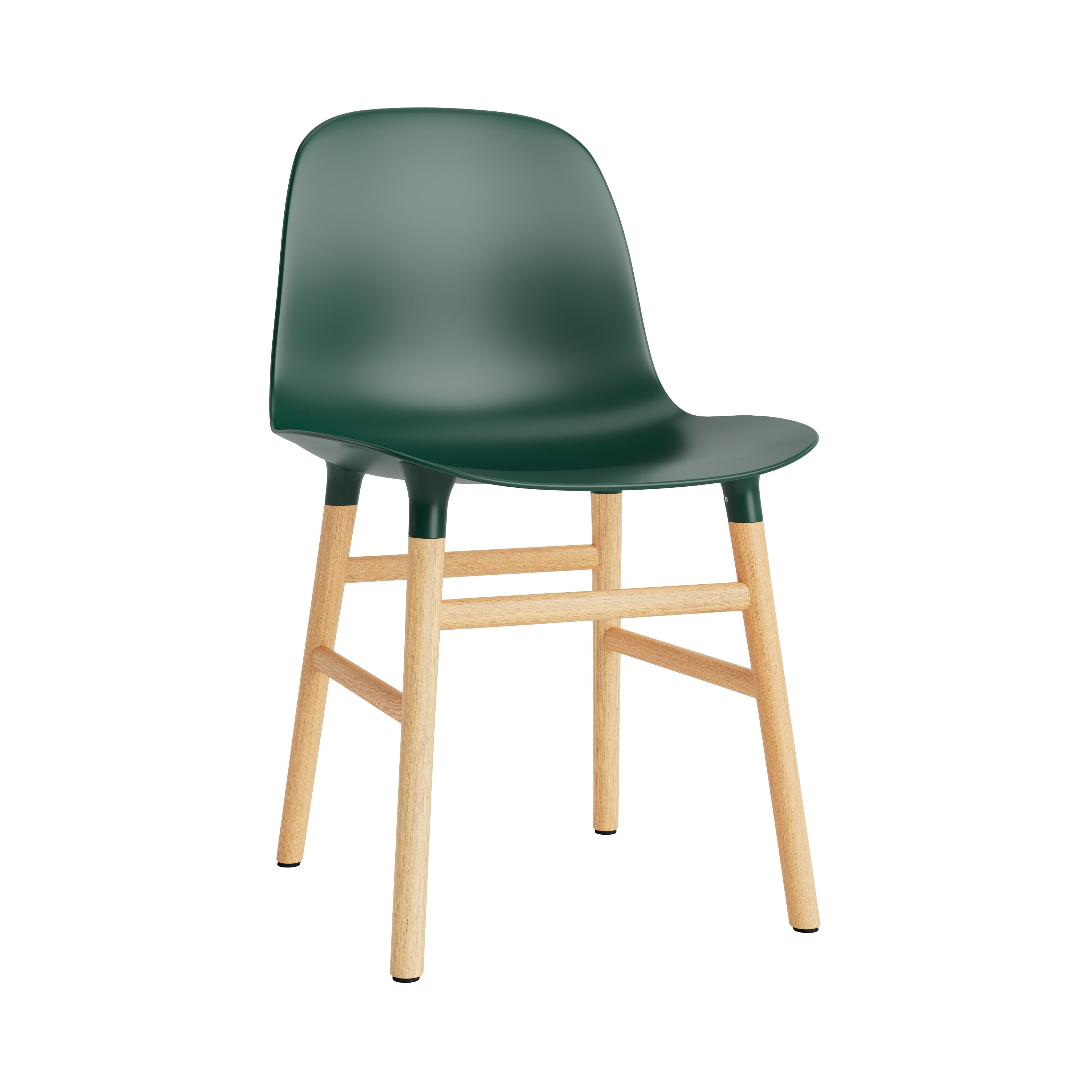 Form Chair: Wood Base + Green + Oak