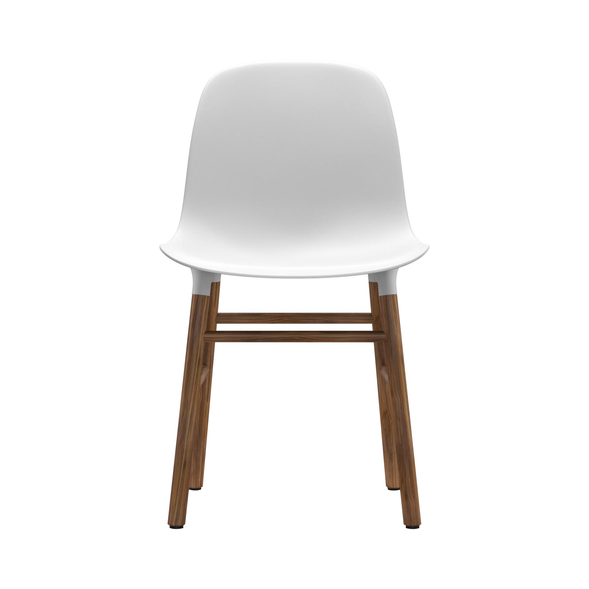 Form Chair: Wood Base + White + Walnut