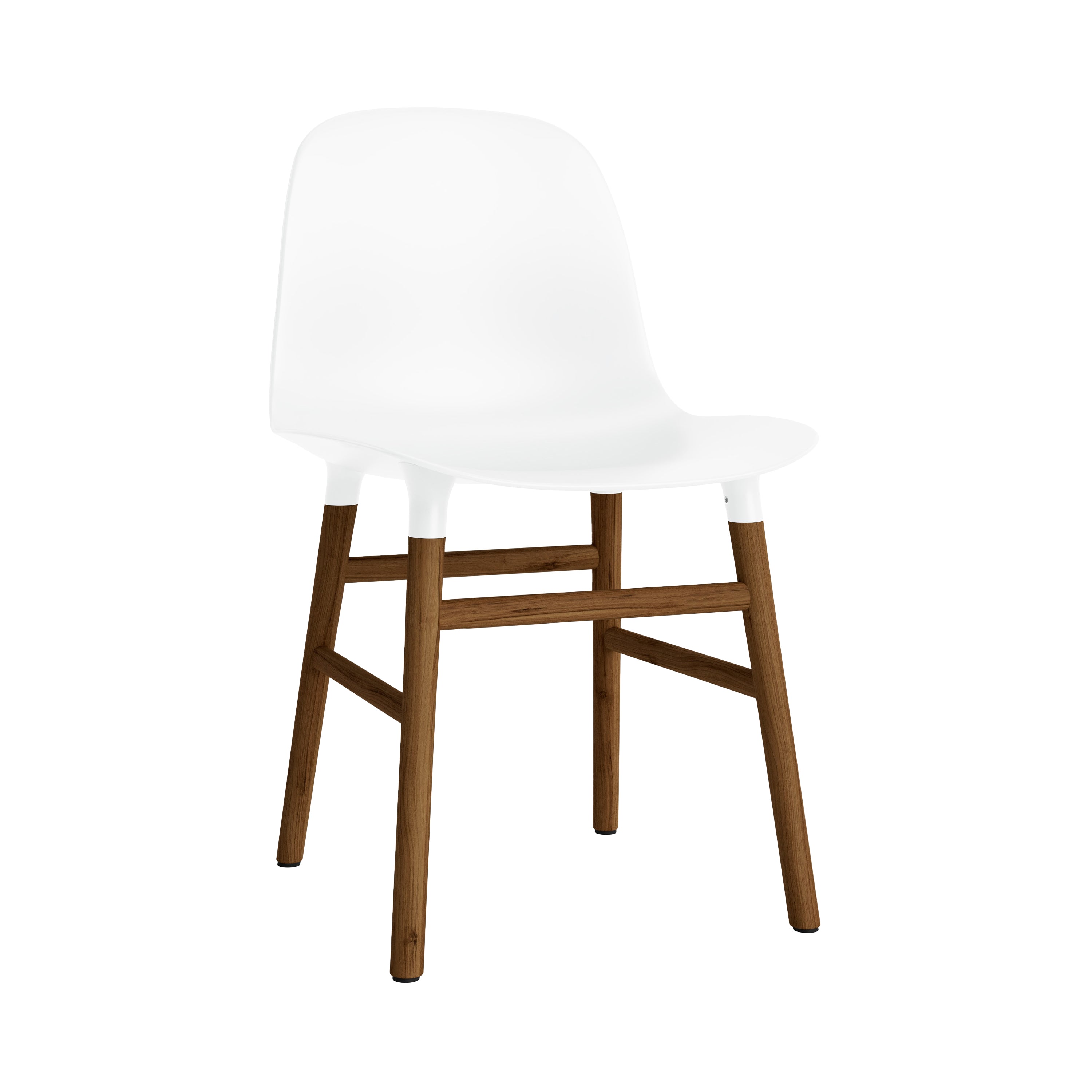 Form Chair: Wood Base + White + Walnut