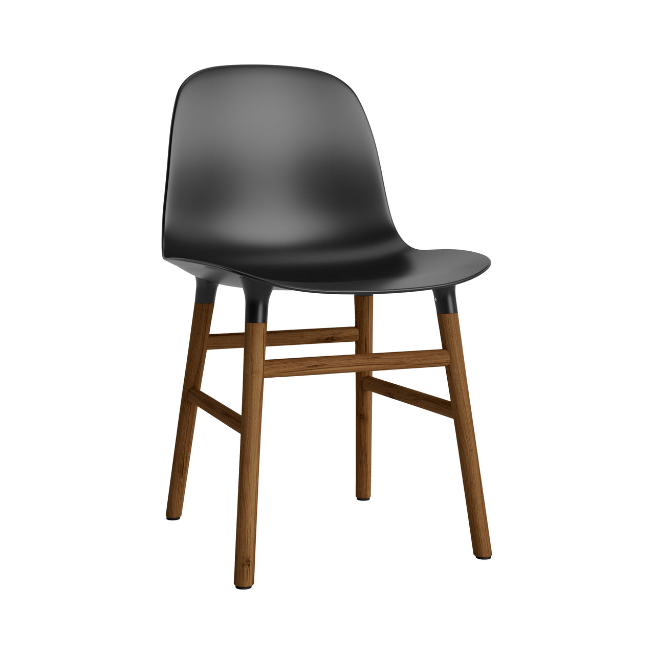 Form Chair: Wood Base + Black + Walnut