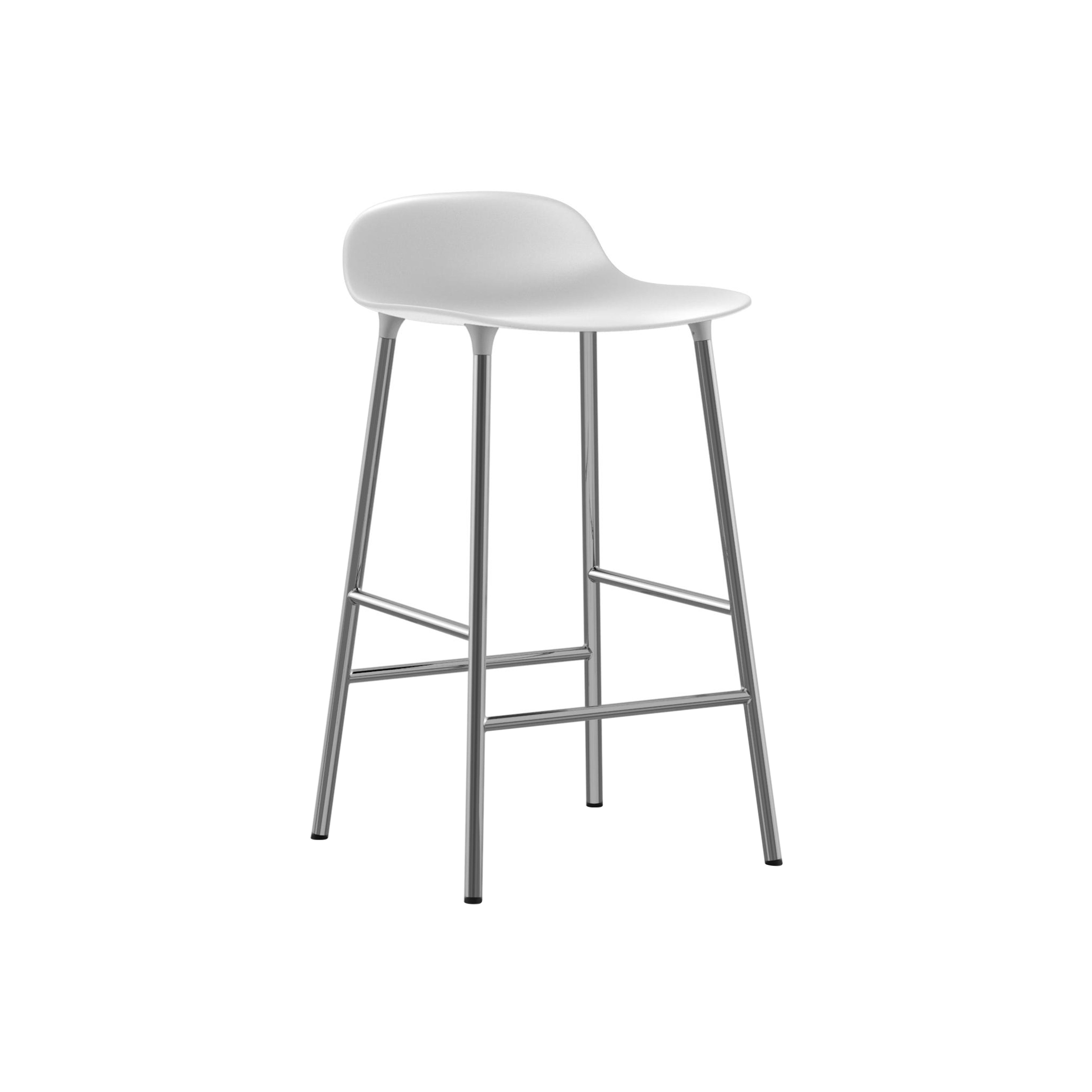 Form Bar + Counter Stool: Chrome + Counter + White