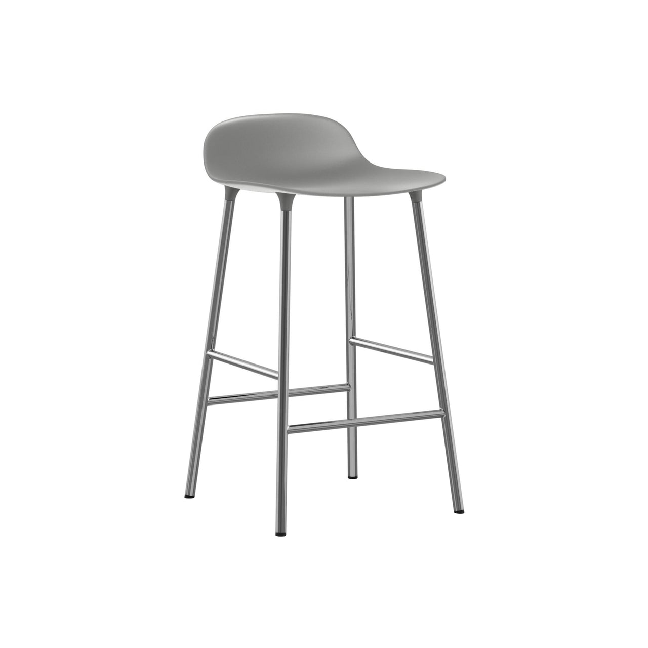 Form Bar + Counter Stool: Chrome + Counter + Grey