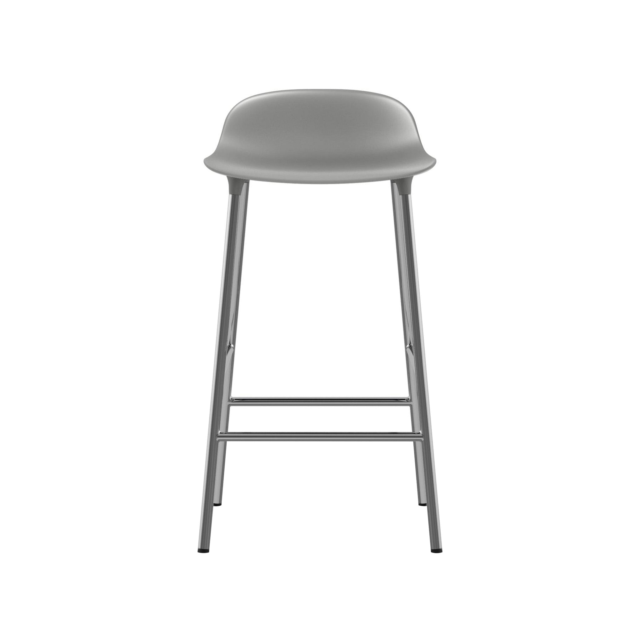 Form Bar + Counter Stool: Chrome + Counter + Grey