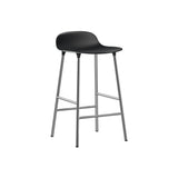 Form Bar + Counter Stool: Chrome + Counter + Black