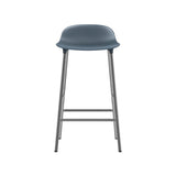 Form Bar + Counter Stool: Chrome + Counter + Blue