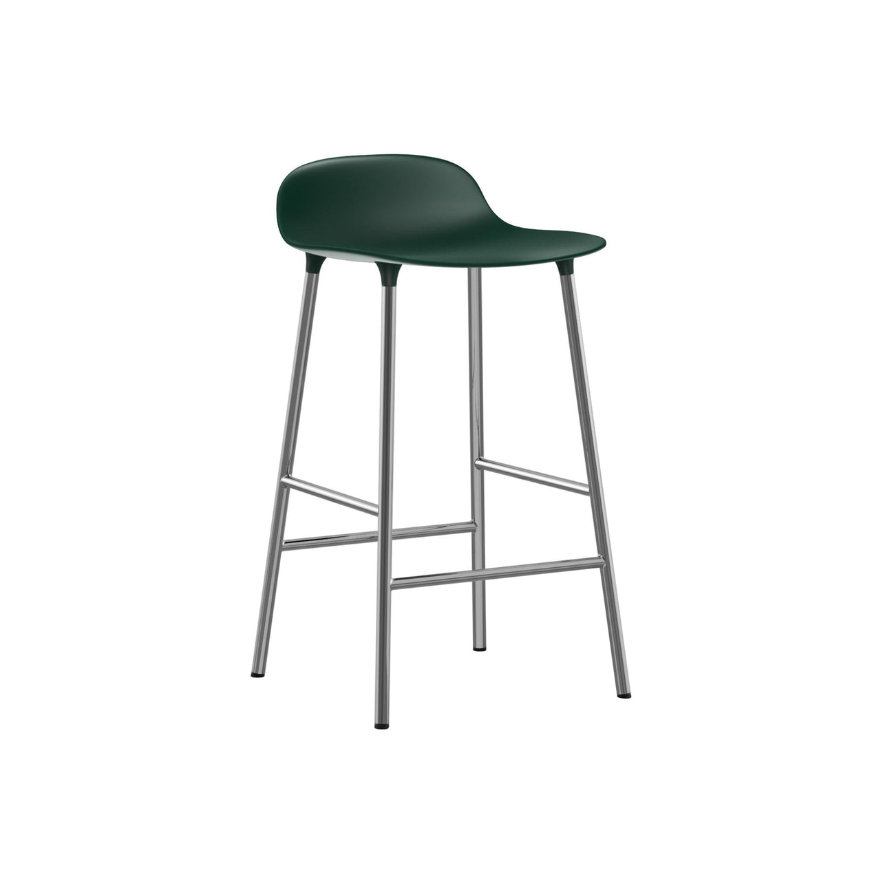 Form Bar + Counter Stool: Chrome + Counter + Green