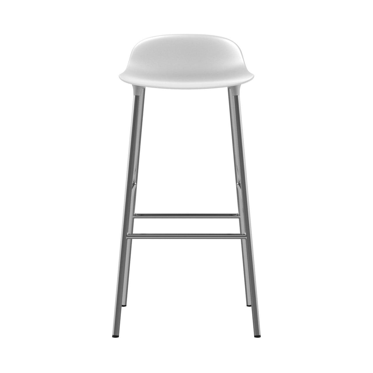 Form Bar + Counter Stool: Chrome + Bar + White