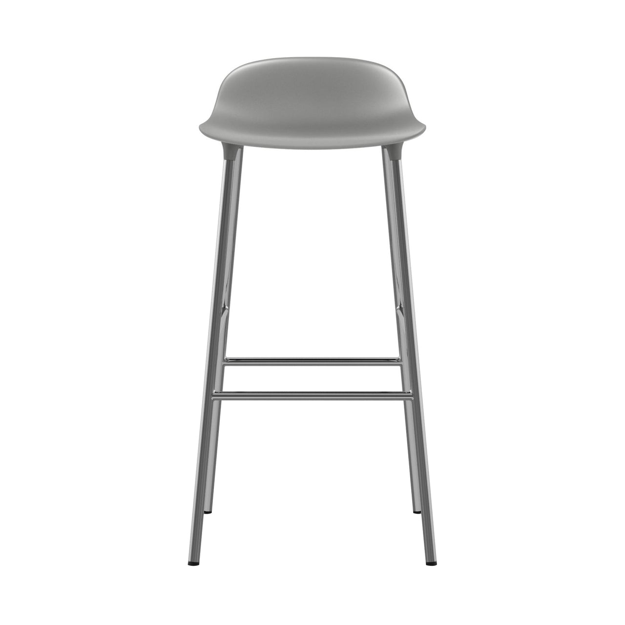 Form Bar + Counter Stool: Chrome + Bar + Grey