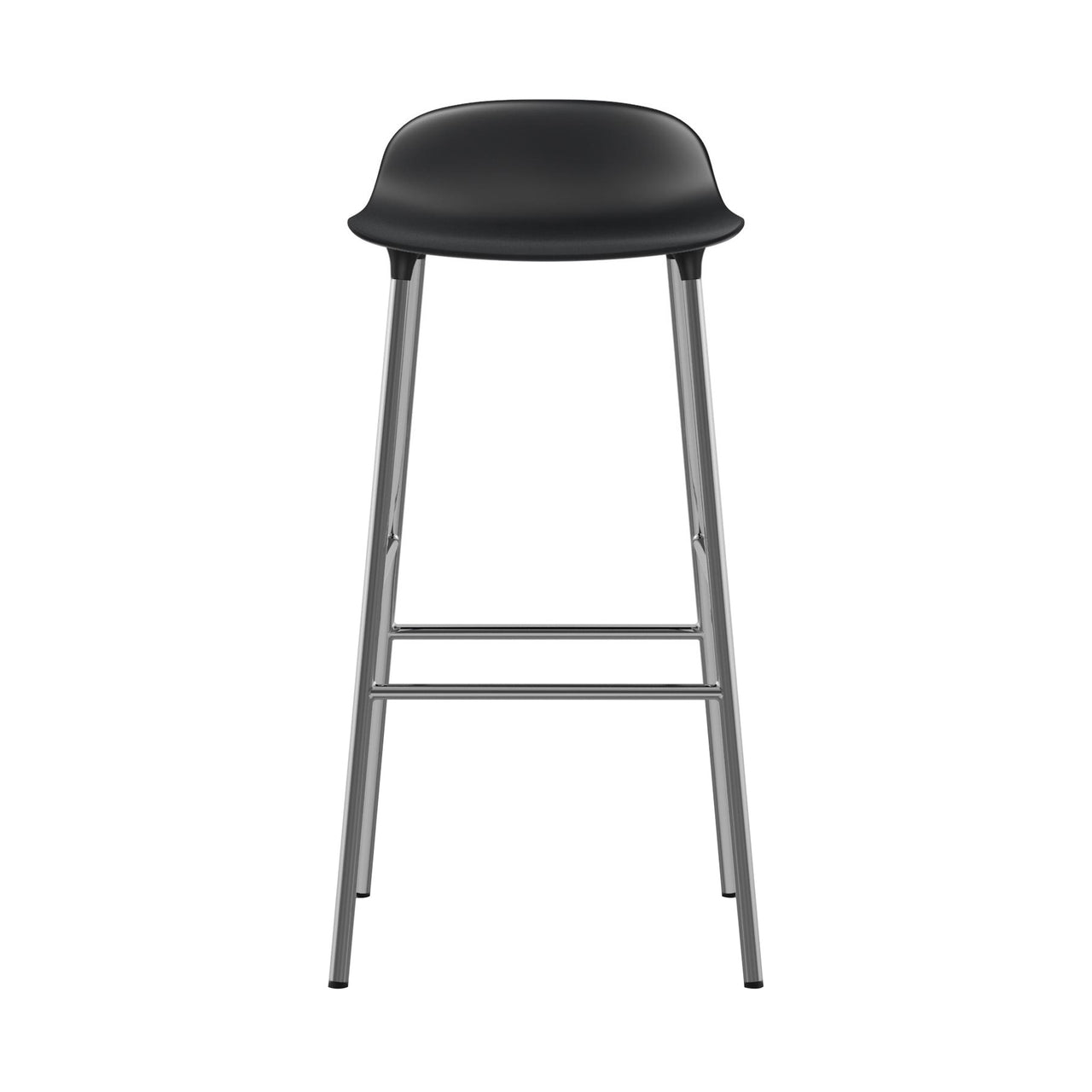 Form Bar + Counter Stool: Chrome + Bar + Black