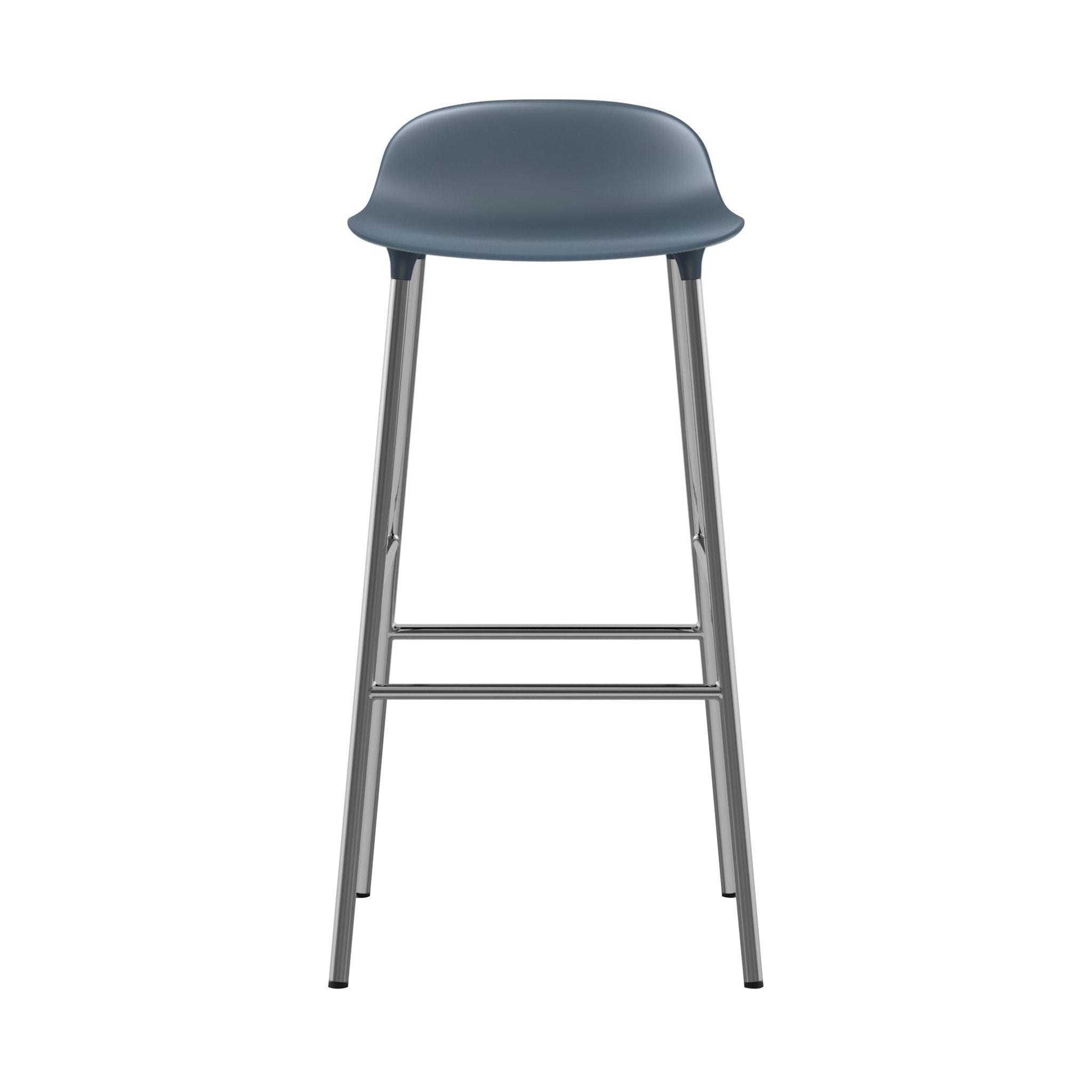 Form Bar + Counter Stool: Chrome + Bar + Blue