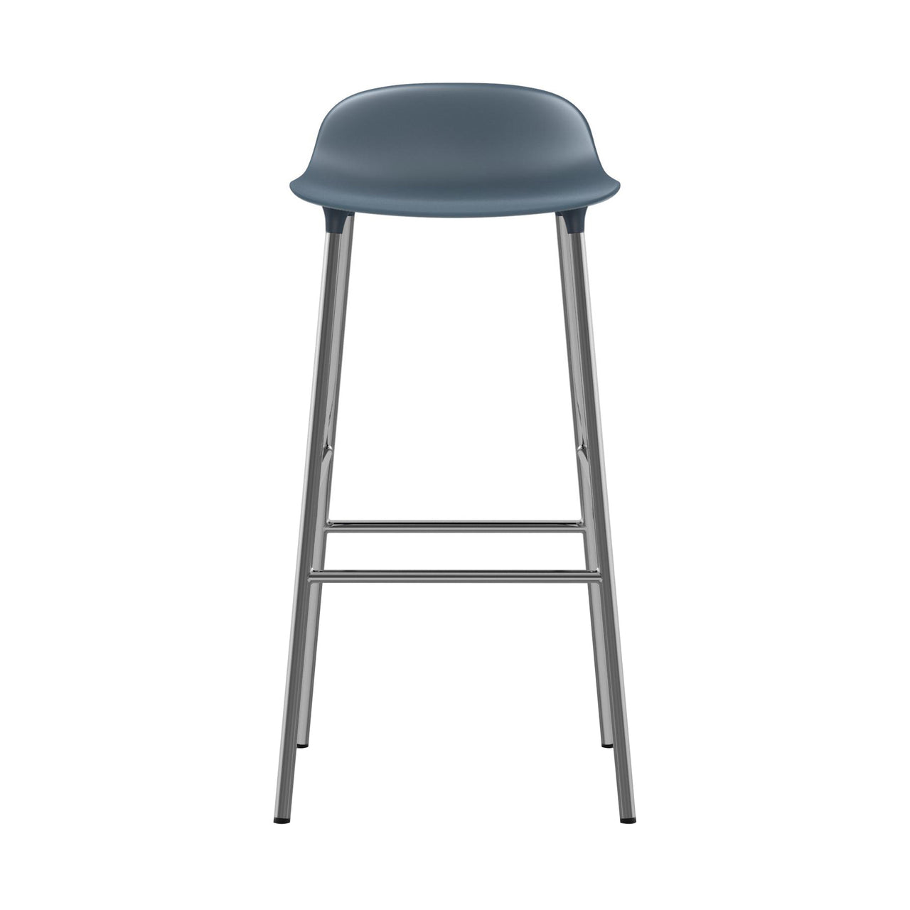 Form Bar + Counter Stool: Chrome + Bar + Blue