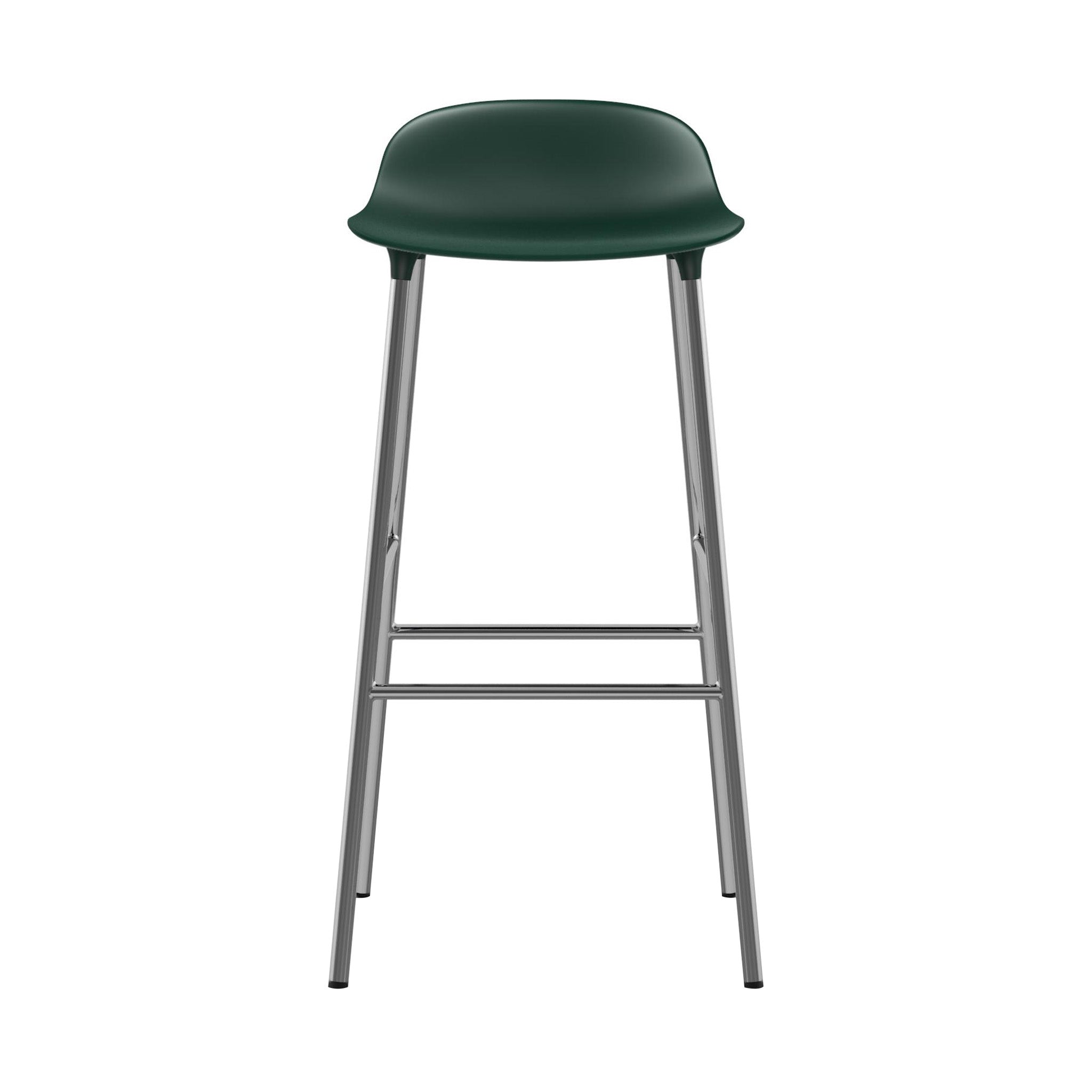 Form Bar + Counter Stool: Chrome + Bar + Green