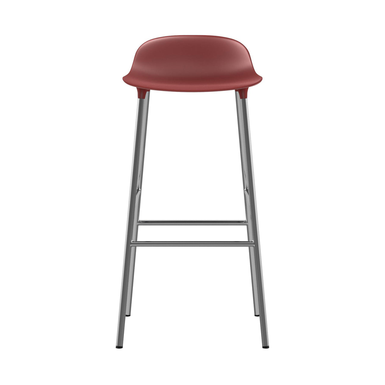 Form Bar + Counter Stool: Chrome + Bar + Red