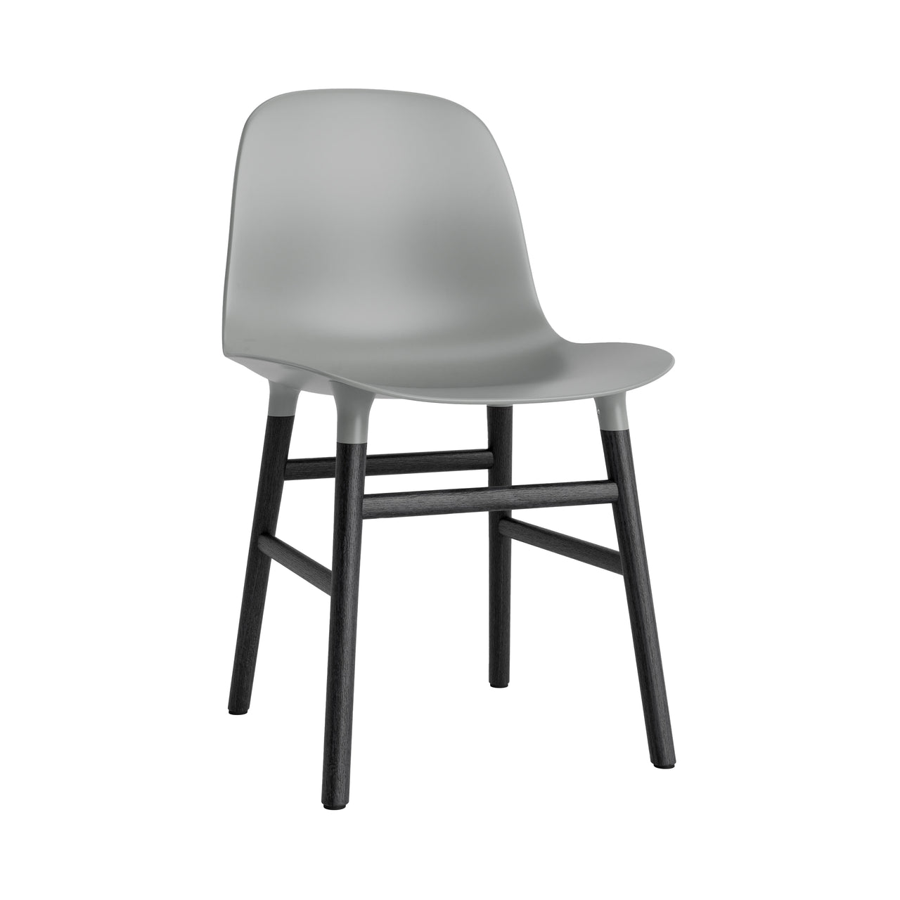 Form Chair: Wood Base + Grey + Black Oak