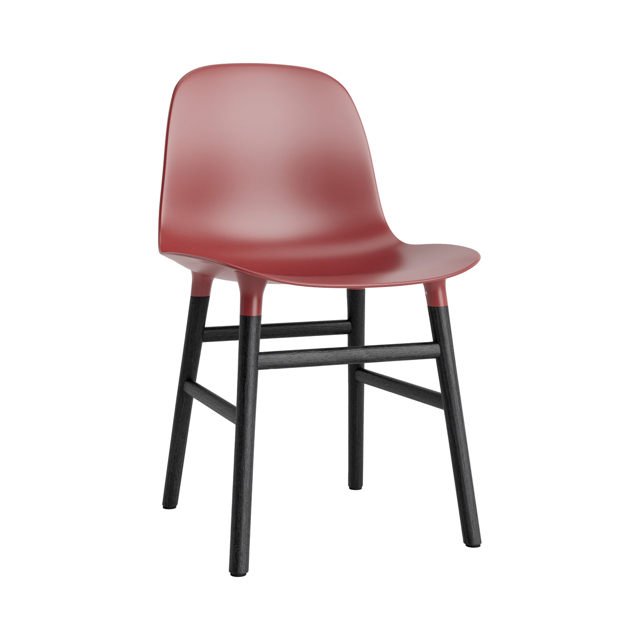 Form Chair: Wood Base + Red + Black Oak