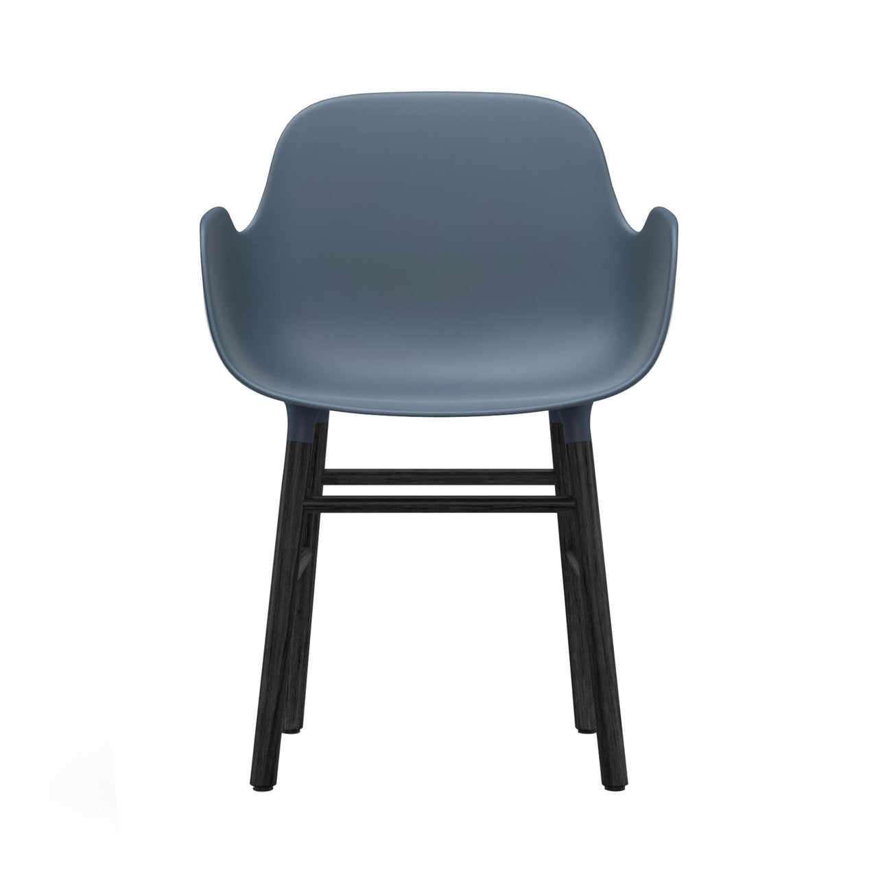 Form Armchair: Black Lacquered Oak + Blue