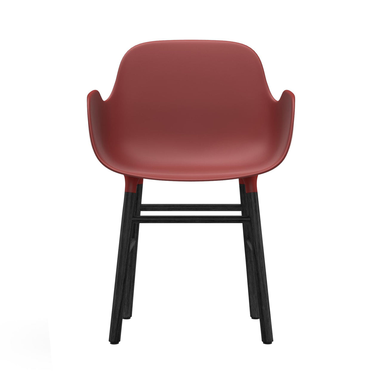 Form Armchair: Black Lacquered Oak + Red