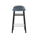 Form Bar + Counter Stool: Black Lacquered Oak + Counter + Blue