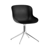 Hyg 4 Legs Swivel Chair: Black + Aluminum