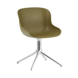 Hyg 4 Legs Swivel Chair: Olive + Aluminum