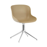 Hyg 4 Legs Swivel Chair: Olive + Aluminum