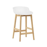 Hyg Bar + Counter Stool: Wood Base + Counter + White + Oak
