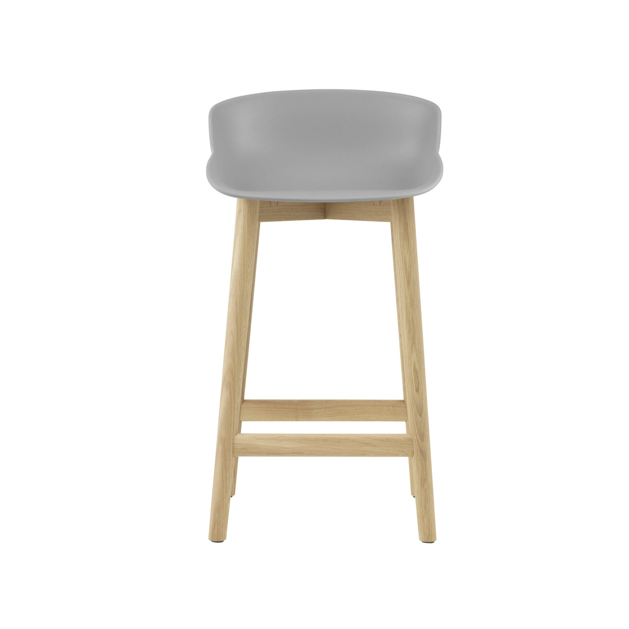 Hyg Bar + Counter Stool: Wood Base + Counter + Grey + Oak