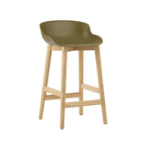 Hyg Bar + Counter Stool: Wood Base + Counter + Olive + Oak