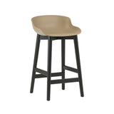Hyg Bar + Counter Stool: Wood Base + Counter + Sand + Black Oak