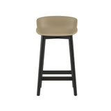 Hyg Bar + Counter Stool: Wood Base + Counter + sand + Black Oak