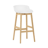 Hyg Bar + Counter Stool: Wood Base + Bar + White + Oak