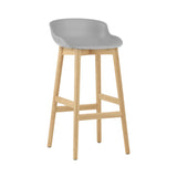 Hyg Bar + Counter Stool: Wood Base + Bar + Grey + Oak