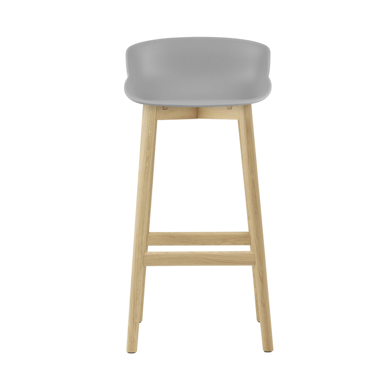 Hyg Bar + Counter Stool: Wood Base + Bar + Grey + Oak