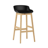 Hyg Bar + Counter Stool: Wood Base + Bar + Black + Oak