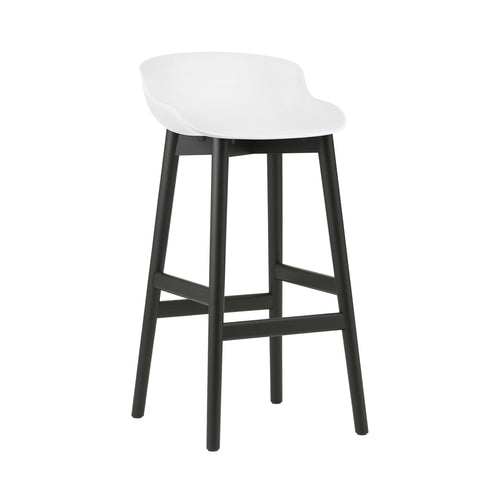 Hyg Bar + Counter Stool: Wood Base + Bar + Black + Black Oak
