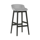 Hyg Bar + Counter Stool: Wood Base + Bar + Grey + Black Oak