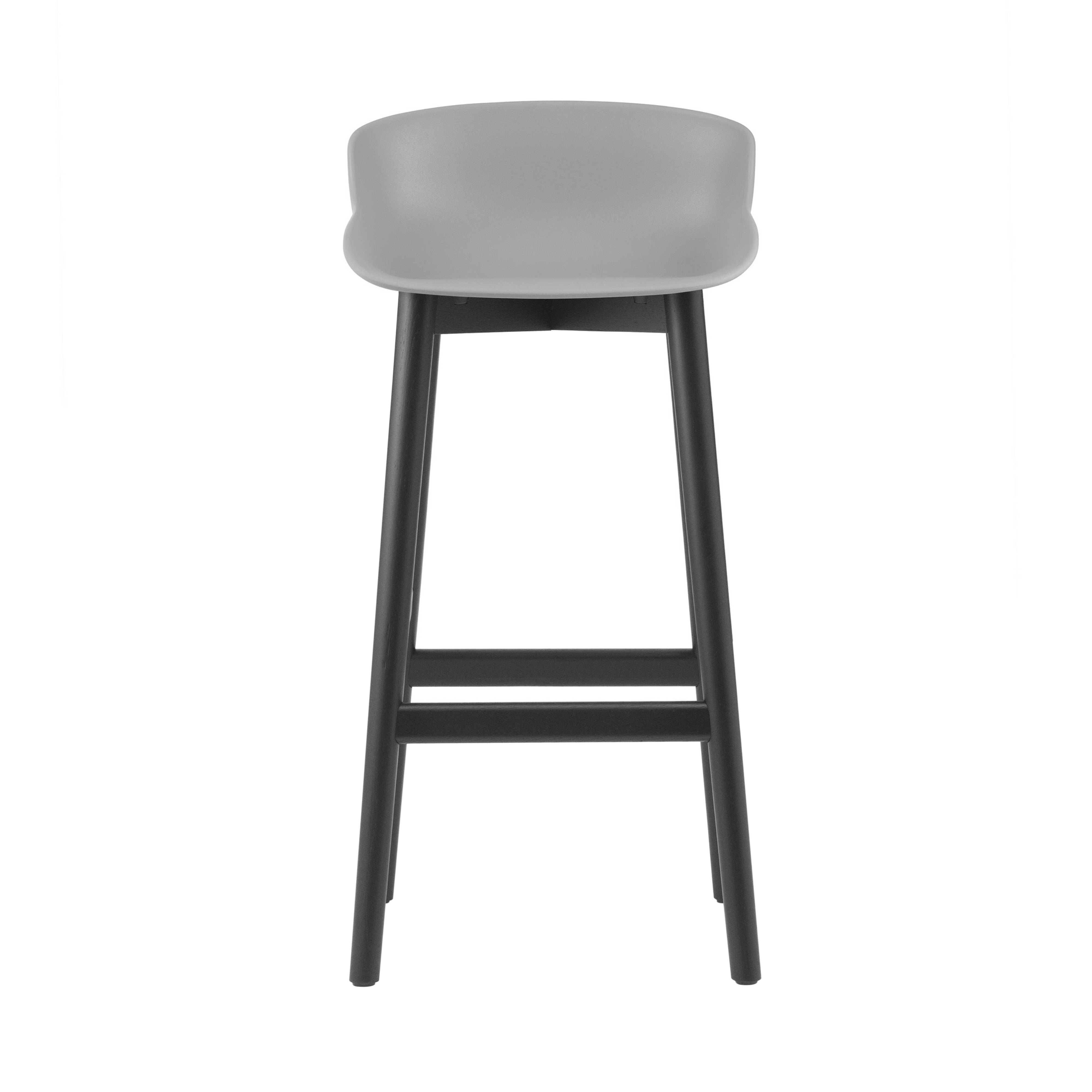 Hyg Bar + Counter Stool: Wood Base + Bar + Grey + Black Oak