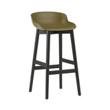 Hyg Bar + Counter Stool: Wood Base + Bar + Olive + Black Oak