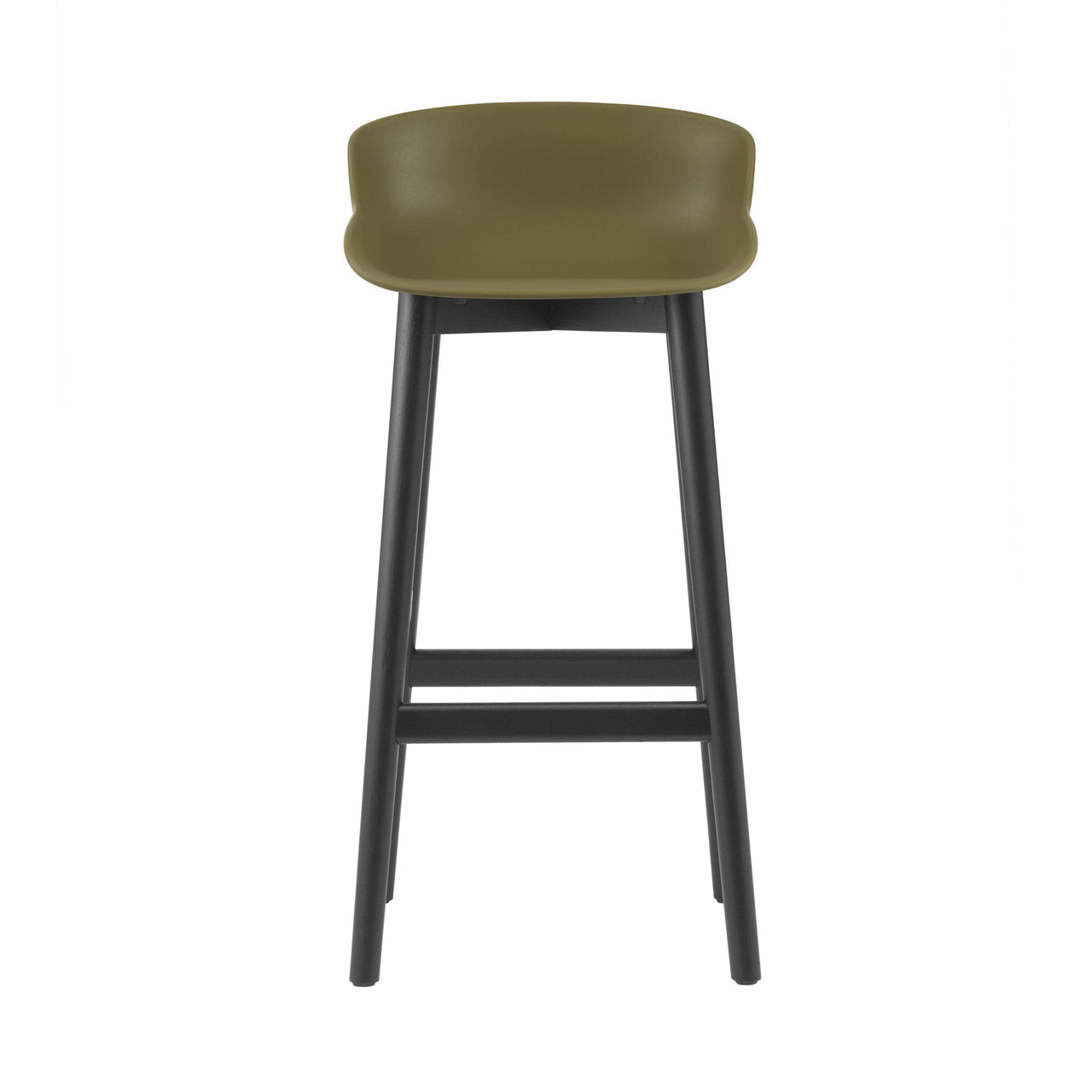 Hyg Bar + Counter Stool: Wood Base + Bar + Olive + Black Oak