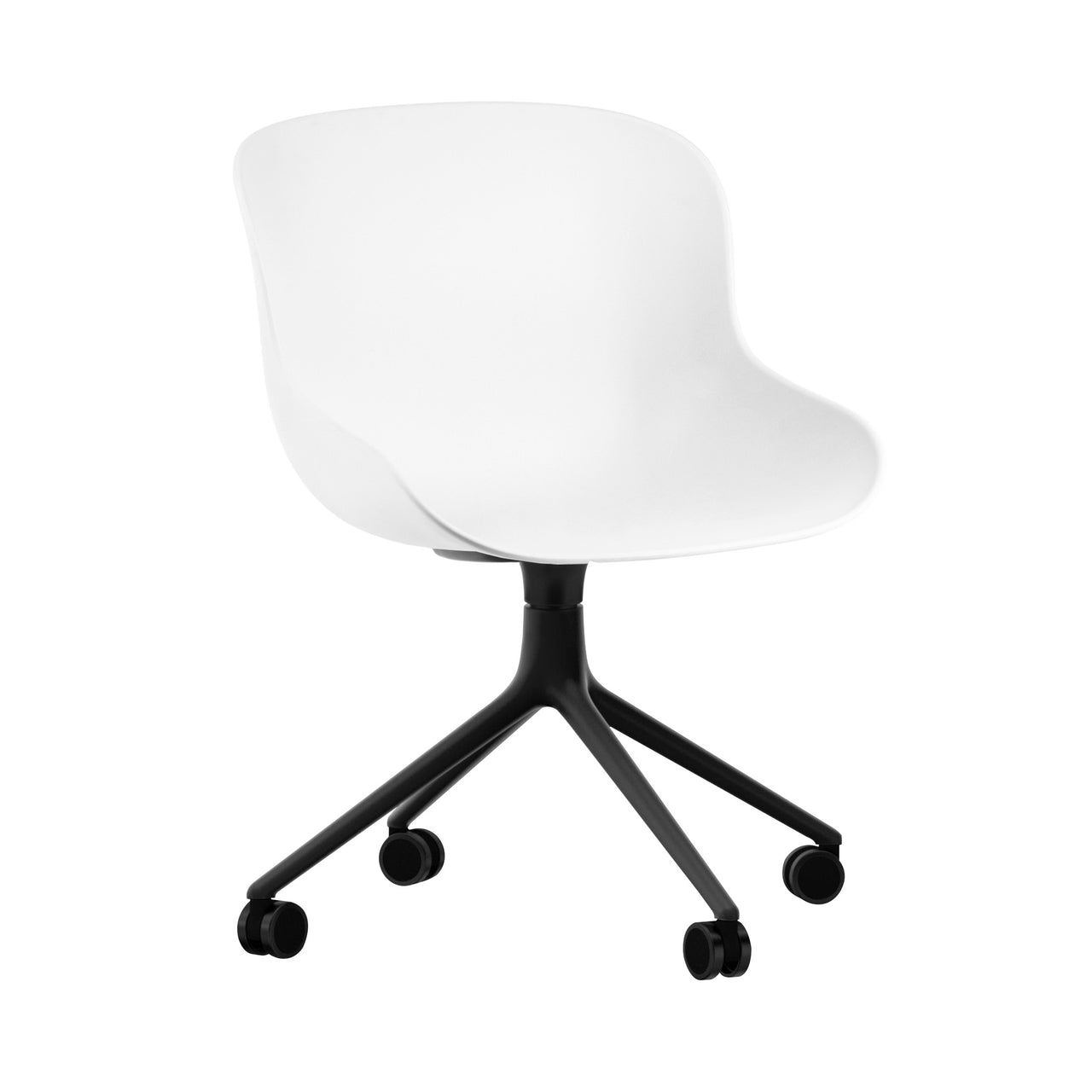 Hyg Chair Swivel 4W: White + Black Aluminum