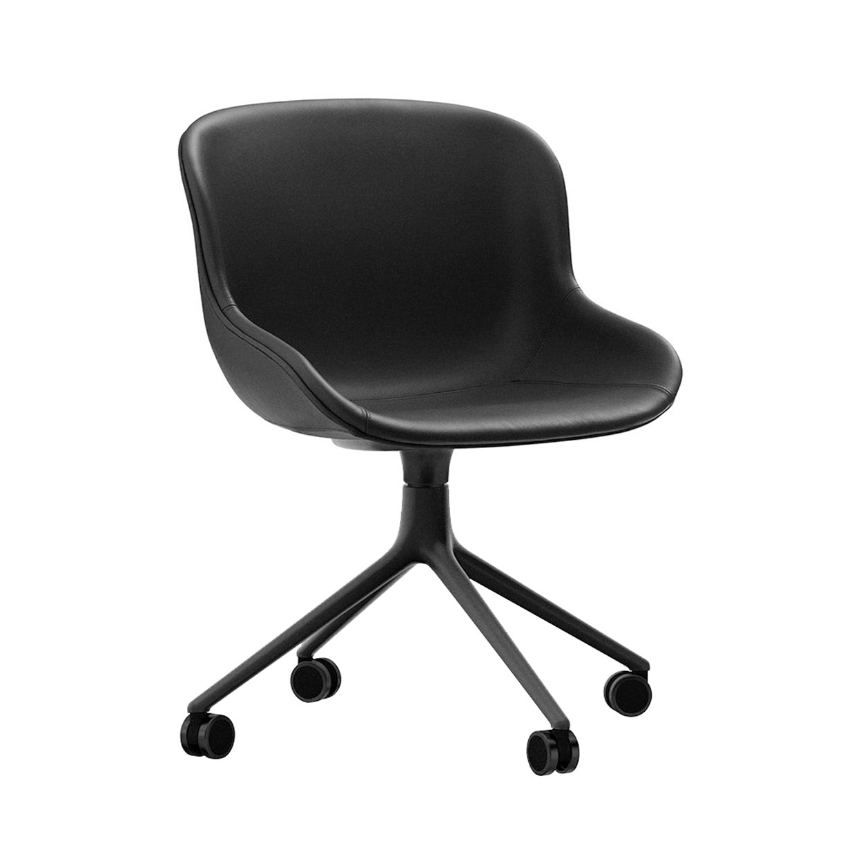 Hyg Chair Swivel 4W: Full Upholstered + Black Aluminum