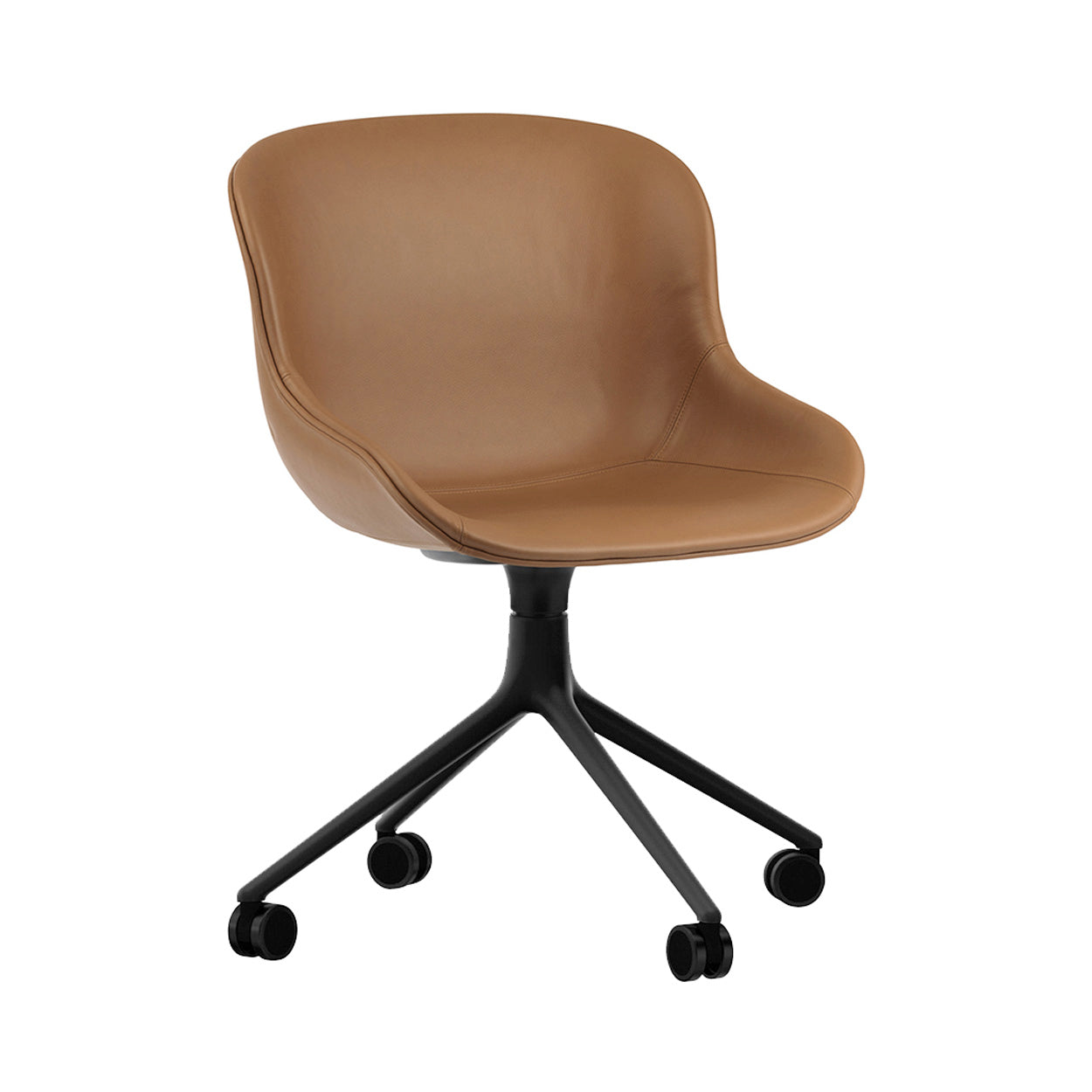 Hyg Chair Swivel 4W: Full Upholstered + Black Aluminum